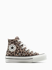 Converse Animal Chuck Taylor Kid High Leopard Trainers - Image 1 of 9