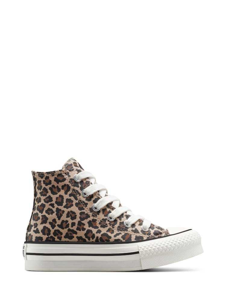 Converse Animal Chuck Taylor Kid High Leopard Trainers - Image 2 of 9