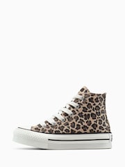 Converse Animal Chuck Taylor Kid High Leopard Trainers - Image 3 of 9