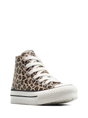 Converse Animal Chuck Taylor Kid High Leopard Trainers - Image 4 of 9