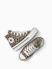 Converse Animal Chuck Taylor Kid High Leopard Trainers - Image 6 of 9