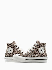 Converse Animal Chuck Taylor Kid High Leopard Trainers - Image 7 of 9