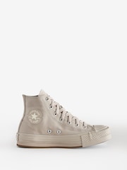 Converse Cream Chuck Taylor All Star Eva Lift Monochrome Trainers - Image 1 of 9