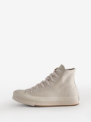 Converse Cream Chuck Taylor All Star Eva Lift Monochrome Trainers - Image 2 of 9
