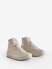 Converse Cream Chuck Taylor All Star Eva Lift Monochrome Trainers - Image 3 of 9