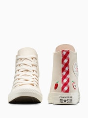 Converse Red Chuck Taylor Teen Apples High Trainers - Image 7 of 9