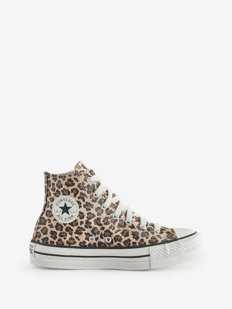 Converse Animal Chuck Taylor Leopard High Lift Trainers - Image 1 of 9