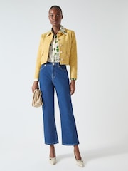 LK Bennett Green Sonya Birch And Treetop Silk Wildflower Print Blouse - Image 4 of 6