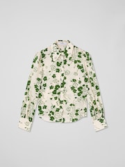 LK Bennett Green Sonya Birch And Treetop Silk Wildflower Print Blouse - Image 6 of 6