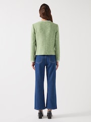 LK Bennett Green Charlie Treetop & Birch Cotton Blend Tweed And Trim Jacket - Image 5 of 5