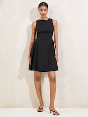 Lipsy Black Sleeveless Crew Neck Mini Skater Dress - Image 2 of 5