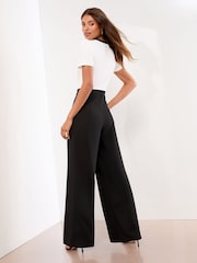 Lipsy Tipped Military Button Short Sleeve Jumpsuit - Bild 4 von 4