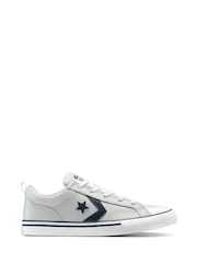 Converse White Pro Blaze Strap Leather Trainers - Image 1 of 8
