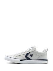 Converse White Pro Blaze Strap Leather Trainers - Image 2 of 8