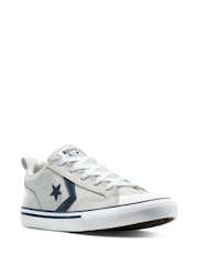 Converse White Pro Blaze Strap Leather Trainers - Image 3 of 8