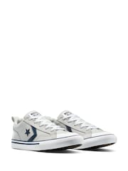 Converse White Pro Blaze Strap Leather Trainers - Image 4 of 8