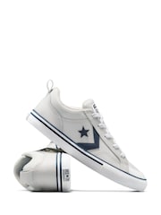 Converse White Pro Blaze Strap Leather Trainers - Image 6 of 8