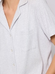 Loungeable Grey Luxury Brushed Rib Short Sleeve Traditional Set - Image 5 of 5