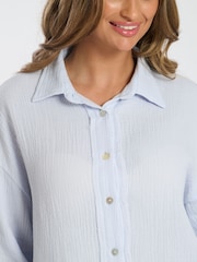 أزرق - Loungeable Waffle Long Sleeve Trousers Set - صورة 3 من 5
