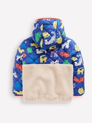 Boden Blue Fleece Mix Jacket - Image 2 of 5