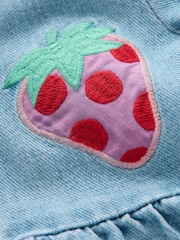 Boden Blue Strawberry Print Izzy Denim Shirt 100% Cotton Dress - Image 3 of 3