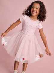 Boden Pink Ami Appliqué Tulle Dress - Image 1 of 4