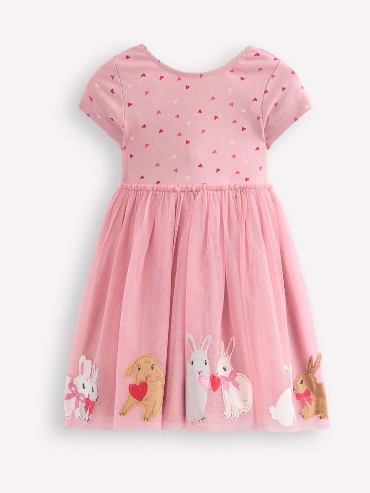 Boden Pink Ami Appliqué Tulle Dress - Image 2 of 4