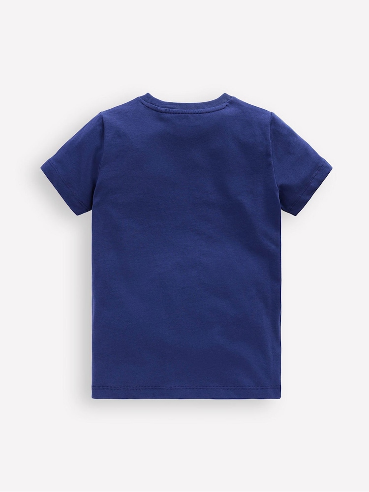 Boden Blue Sharks Glow-In-The-Dark 100% Cotton T-Shirt - Image 2 of 3