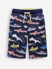 Boden Blue Shark Jersey Baggies 100% Cotton Shorts - Image 1 of 3