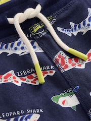 Boden Blue Shark Jersey Baggies 100% Cotton Shorts - Image 3 of 3