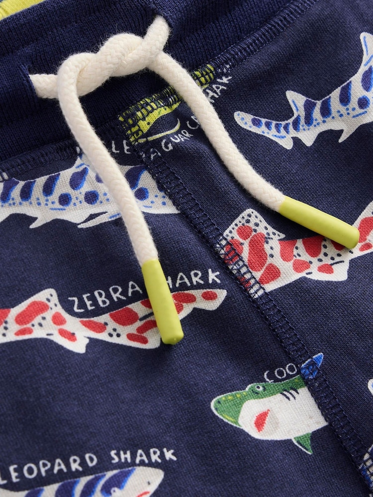 Boden Blue Shark Jersey Baggies 100% Cotton Shorts - Image 3 of 3