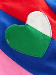 Boden Rainbow Stripe Heart Pocket Fun 100% Cotton Jersey Dress - Image 3 of 3