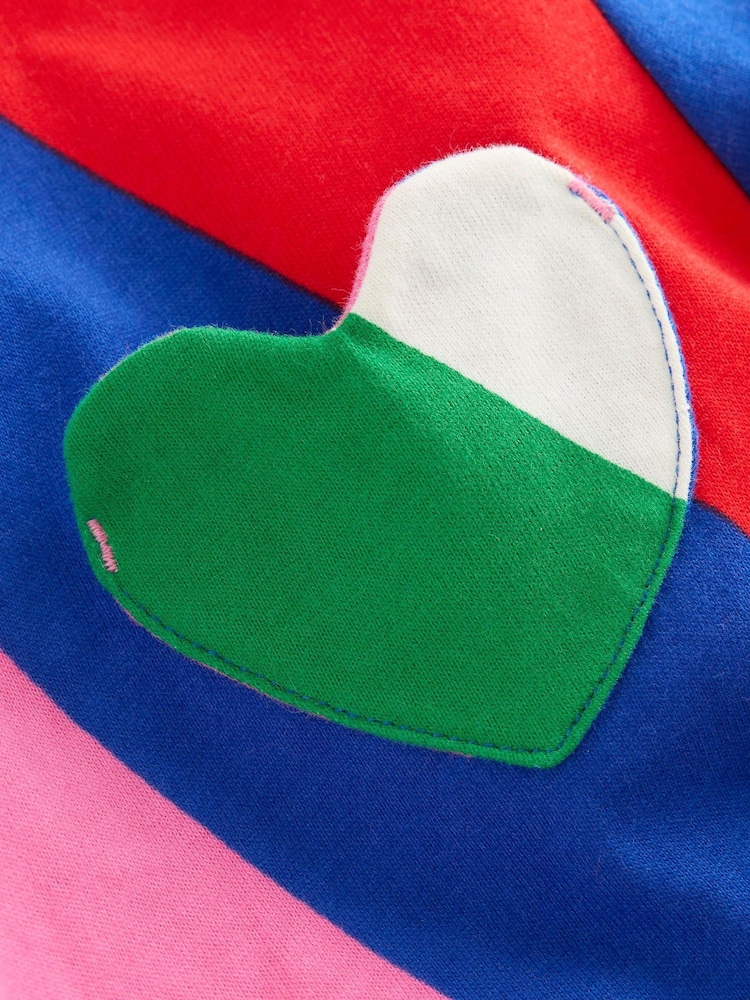 Boden Rainbow Stripe Heart Pocket Fun 100% Cotton Jersey Dress - Image 3 of 3 Boden Rainbow Stripe Heart Pocket Fun 100% Cotton Jersey Dress - Image 3 of 3