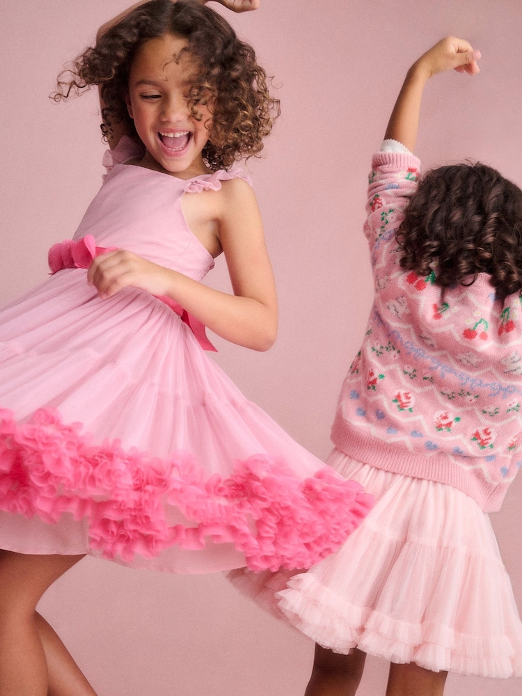 Boden Pink Ruffle Hem Tulle Dress - Image 2 of 4