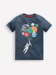 Boden Blue Glow-In-The-Dark 100% Cotton T-Shirt - Image 1 of 3