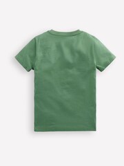Boden Green Zip Detail Applique 100% Cotton T-Shirt - Image 2 of 3