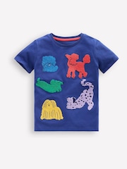 Boden Blue 100% Cotton Bouclé T-Shirt - Image 2 of 4