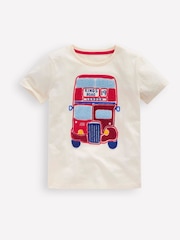 Boden Cream 100% Cotton Chain Stitch T-Shirt - Image 1 of 3