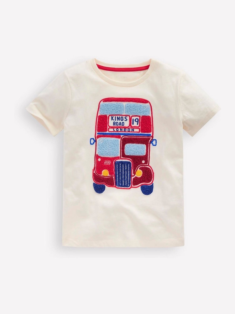 Boden Cream 100% Cotton Chain Stitch T-Shirt - Image 1 of 3