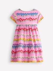 Boden Pink Ariel Twirly Jersey 100% Cotton Dress - Image 2 of 4