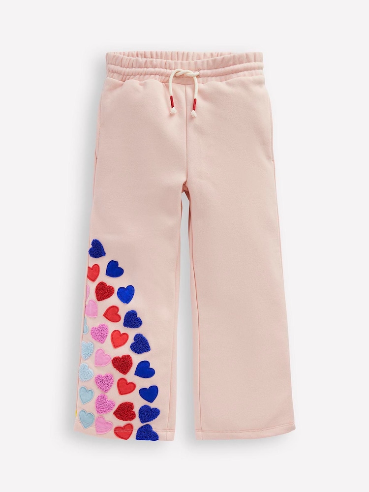 Boden Pink Wide Leg Appliqué Joggers - Image 1 of 3