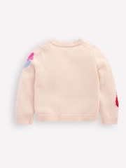 Boden Cream Strawberry Print Fun V-Neck Cardigan - Image 3 of 4
