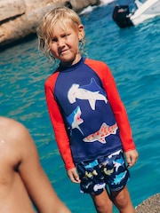 Boden Blue Sun Safe Fun Rash Vest - Image 1 of 4