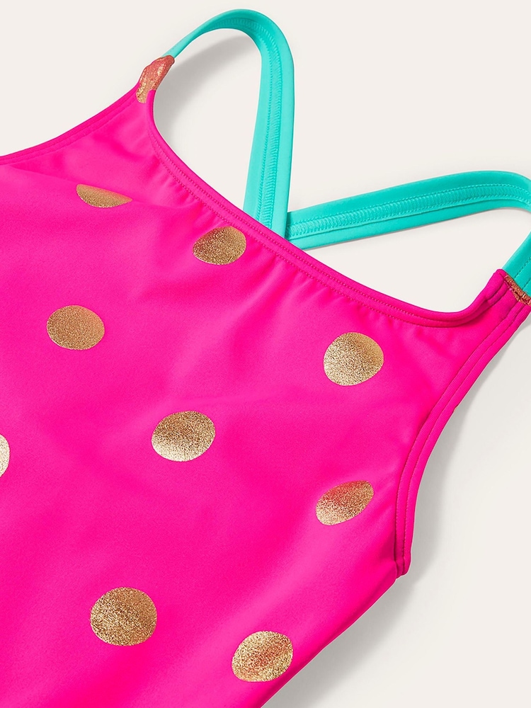 Boden Pink Cross Back Printed Swimsuit - Image 3 of 3