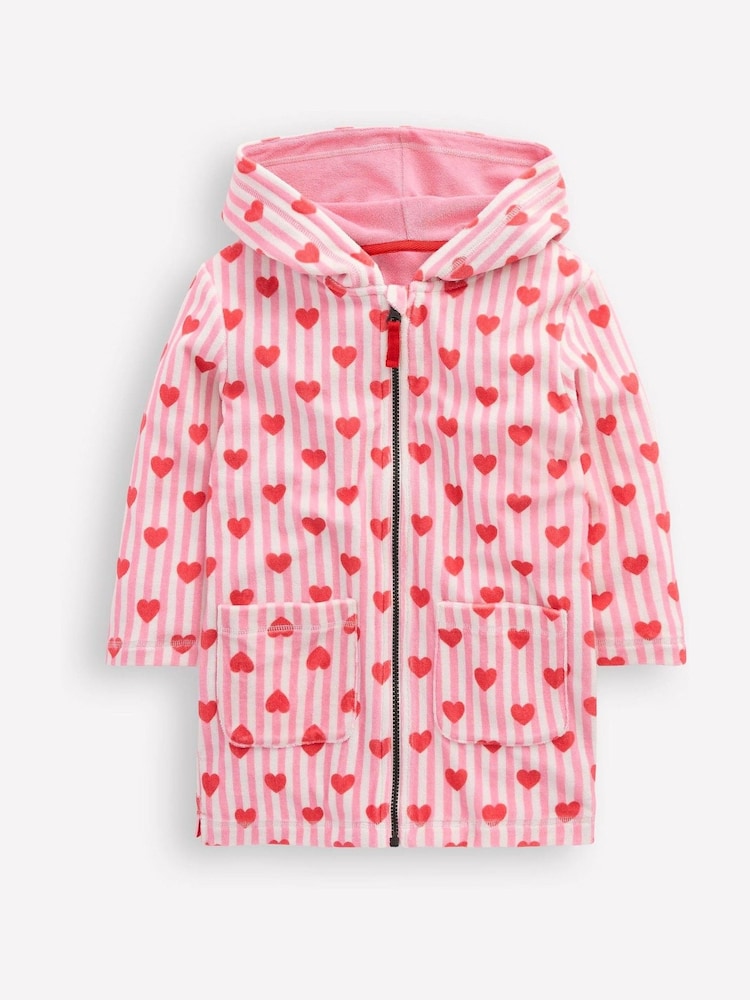 Boden Pink Romie Towelling Zip Thrown-On Coverup - Image 1 of 3