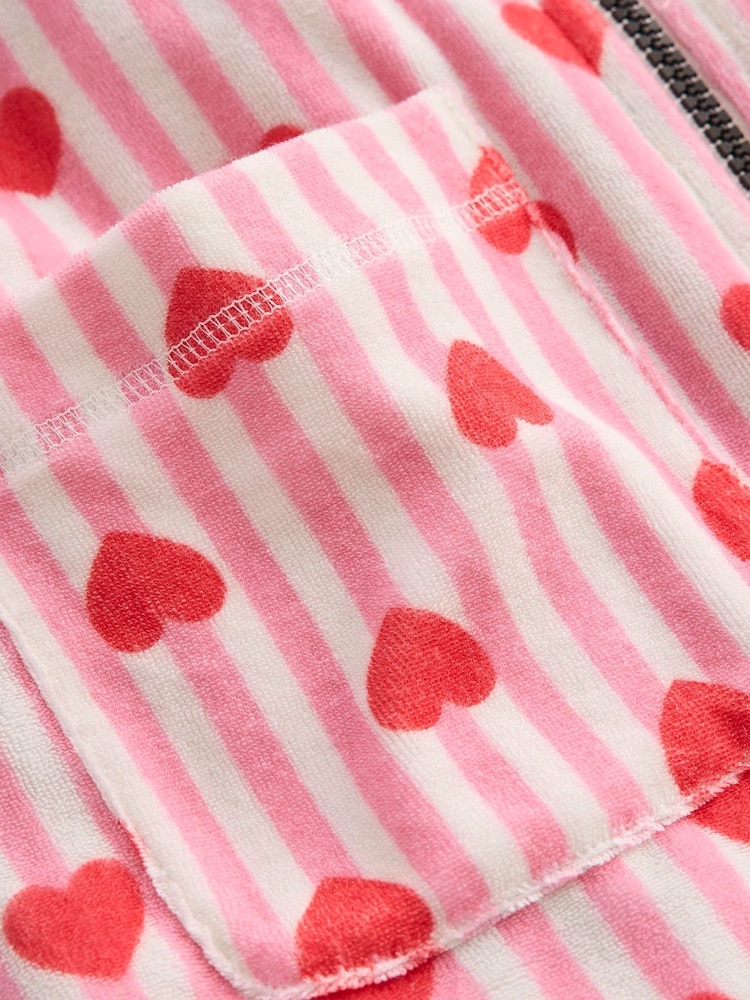 Boden Pink Romie Towelling Zip Thrown-On Coverup - Image 3 of 3