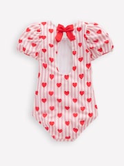 Boden Pink Hearts Sandy Puff Sleeve Swimsuit - Image 2 of 3