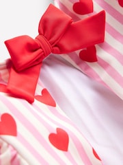 Boden Pink Hearts Sandy Puff Sleeve Swimsuit - Image 3 of 3