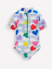 Boden Blue Hearts Short-sleeved Swimsuit - Image 1 of 3