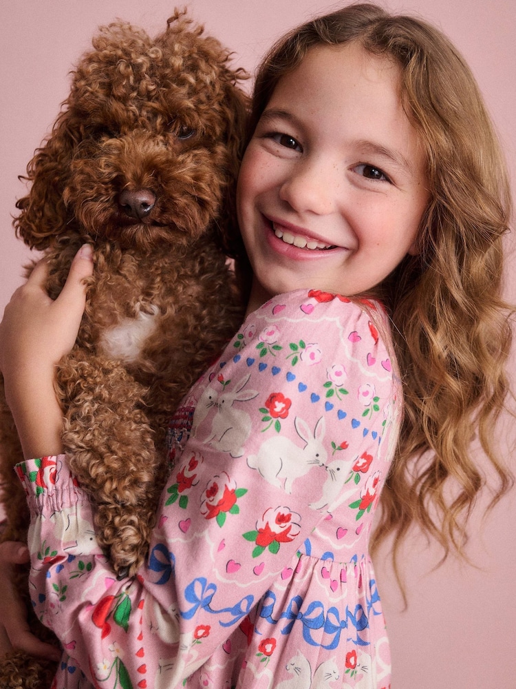 Boden Pink Bess Cosy Smocked 100% Cotton Dress - Image 2 of 4 Boden Pink Bess Cosy Smocked 100% Cotton Dress - Image 2 of 4
